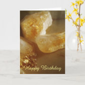 Happy Birthday Gemstones Crystal Birthday Karte (Gelbe Blume)