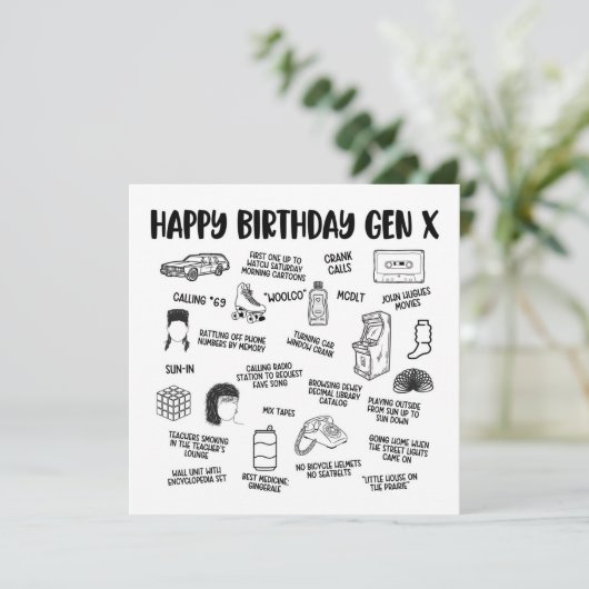 Happy Birthday Gen X Karte (Stehend Vorderseite)