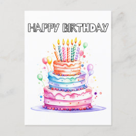 Happy Birthday | Genießen Sie etwas Kuchen Postkarte