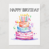 Happy Birthday | Genießen Sie etwas Kuchen Postkarte (Vorderseite)