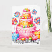 Happy Birthday | Genießen Sie Ihren Yummy Cake Karte (Vorderseite)