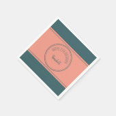 Happy Birthday Geometric Double Circle Aquamarin Serviette (Ecke)