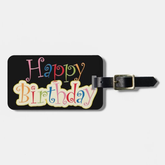 Happy Birthday Gepäckanhänger (Vorderseite horizontal)