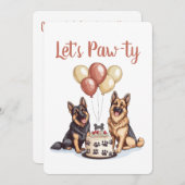 Happy Birthday German Shepherd Hunde Birthday Cake Einladung (Vorne/Hinten)