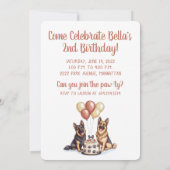 Happy Birthday German Shepherd Hunde Birthday Cake Einladung (Rückseite)