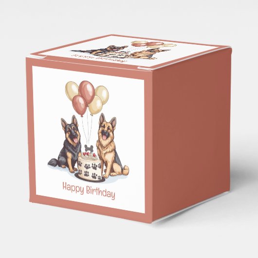 Happy Birthday German Shepherd Hunde Birthday Cake Geschenkschachtel (Vorderseite)