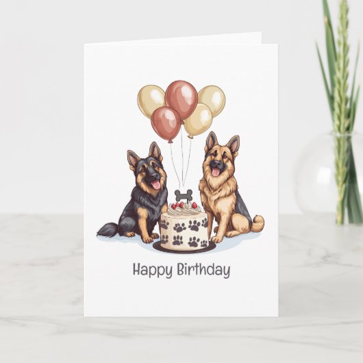 Happy Birthday German Shepherd Hunde Birthday Cake Karte (Vorderseite)