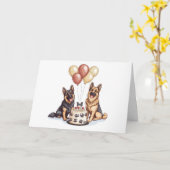 Happy Birthday German Shepherd Hunde Birthday Cake Karte (Gelbe Blume)