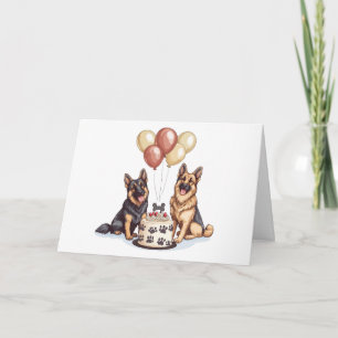 Happy Birthday German Shepherd Hunde Birthday Cake Karte