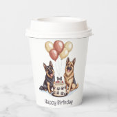 Happy Birthday German Shepherd Hunde Birthday Cake Pappbecher (Rückseite)