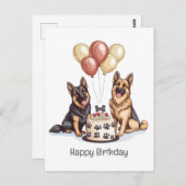 Happy Birthday German Shepherd Hunde Birthday Cake Postkarte (Vorne/Hinten)