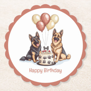 Happy Birthday German Shepherd Hunde Birthday Cake Untersetzer