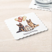 Happy Birthday German Shepherd Hunde Birthday Cake Untersetzer (angewinkelt)