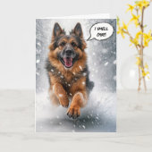 Happy Birthday German Shepherd Karte (Gelbe Blume)