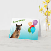 Happy Birthday German Shepherd Puppy Dog Card Karte (Gelbe Blume)