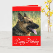 Happy Birthday German Shepherd Puppy Dog Card Karte (Gelbe Blume)