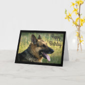 Happy Birthday German Shepherd Puppy Dog Card Karte (Gelbe Blume)