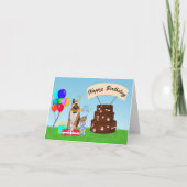 Happy Birthday German Shepherd with Cake Karte (Vorderseite)