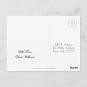 Happy Birthday Geschenk Red Gold Typografie Streif Postkarte (Rückseite)