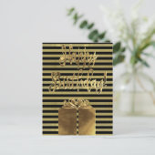 Happy Birthday Geschenk Schwarze Gold Typografie g Postkarte (Stehend Vorderseite)