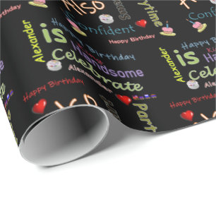 Happy Birthday Geschenk Wrapping Paper Alexander Geschenkpapier