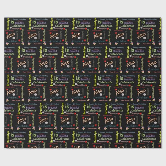 Happy Birthday Geschenk Wrapping Paper Brooklyn Geschenkpapier (Flach)