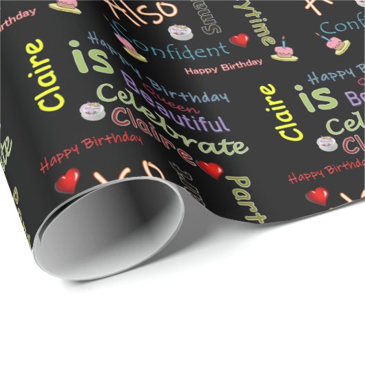 Happy Birthday Geschenk Wrapping Paper Claire Geschenkpapier (Rolleneckpunkt)