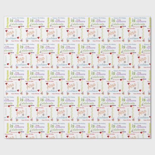 Happy Birthday Geschenk Wrapping Paper Grayson Geschenkpapier (Flach)