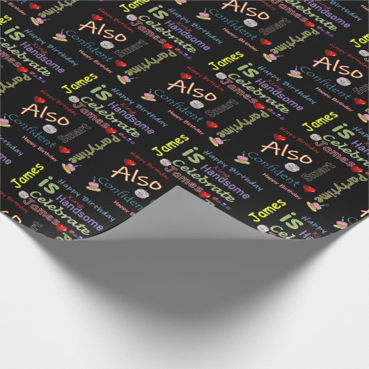 Happy Birthday Geschenk Wrapping Paper James Geschenkpapier (Ecke)