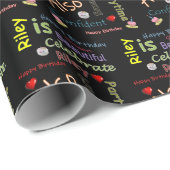 Happy Birthday Geschenk Wrapping Paper Riley Geschenkpapier (Rolleneckpunkt)