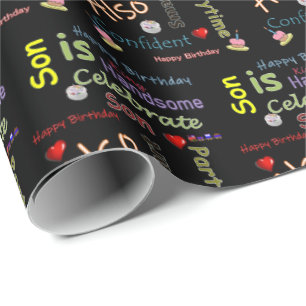 Happy Birthday Geschenk Wrapping Paper Son Geschenkpapier