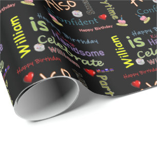 Happy Birthday Geschenk Wrapping Paper William Geschenkpapier