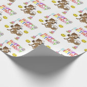 Happy Birthday Geschenk Wrapping Paper Wolf Geschenkpapier (Ecke)