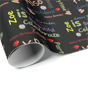 Happy Birthday Geschenk Wrapping Paper Zoe Geschenkpapier