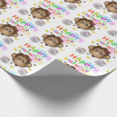 Happy Birthday Geschenk Wrapping Papier Affe Geschenkpapier (Ecke)