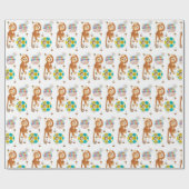 Happy Birthday Geschenk Wrapping Papier Affe zwei  Geschenkpapier (Flach)