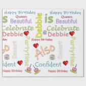 Happy Birthday Geschenk Wrapping Papier Debbie Geschenkpapier (Flach)