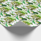 Happy Birthday Geschenk Wrapping Papier Dinosaurie Geschenkpapier (Ecke)