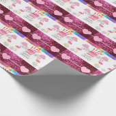 Happy Birthday Geschenk Wrapping Papier Flamingo Geschenkpapier (Ecke)