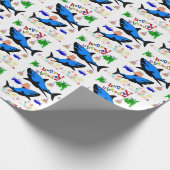 Happy Birthday Geschenk Wrapping Papier Hai Geschenkpapier (Ecke)