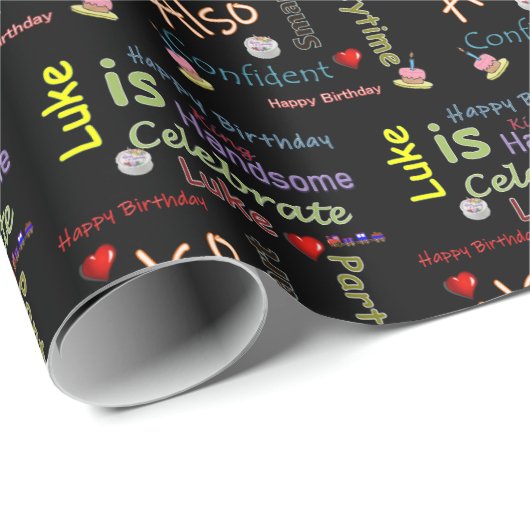 Happy Birthday Geschenk Wrapping Papier Luke Geschenkpapier (Rolleneckpunkt)