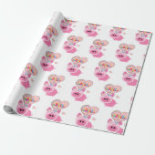 Happy Birthday Geschenk Wrapping Papier Pink Pig Geschenkpapier (Ungerollt)