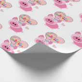 Happy Birthday Geschenk Wrapping Papier Pink Pig Geschenkpapier (Ecke)