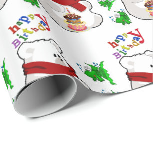 Happy Birthday Geschenk Wrapping Papier Polar Bär Geschenkpapier