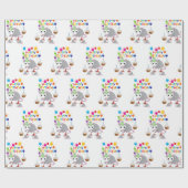 Happy Birthday Geschenk Wrapping Papier Possum Geschenkpapier (Flach)