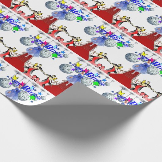 Happy Birthday Geschenk Wrapping Papier Red Tepet Geschenkpapier (Ecke)