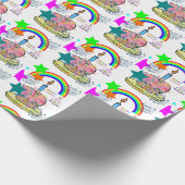 Happy Birthday Geschenk Wrapping Papier Regenbogen Geschenkpapier (Ecke)