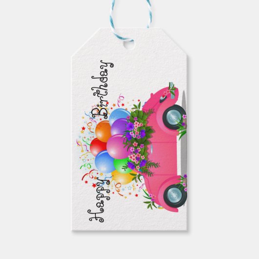 Happy Birthday Geschenkanhänger (Vorderseite)