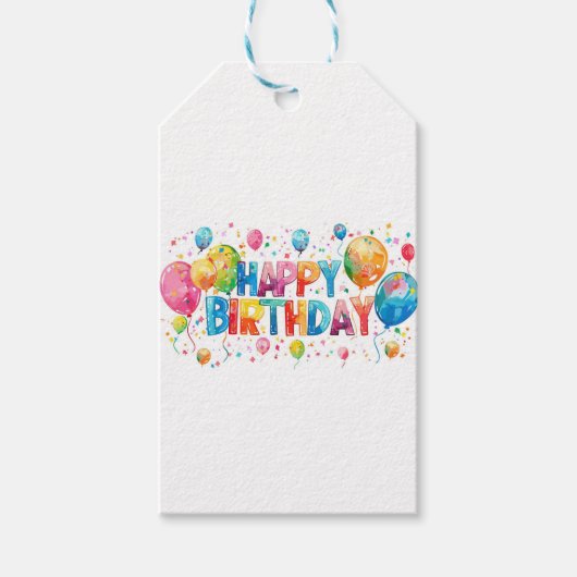 Happy Birthday Geschenkanhänger (Vorderseite)