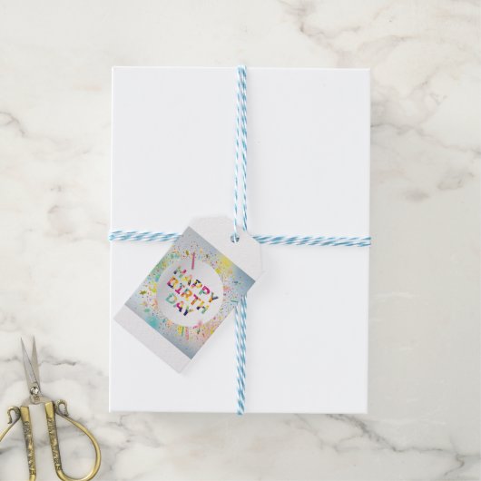 Happy Birthday Geschenkanhänger (Mit Garn)